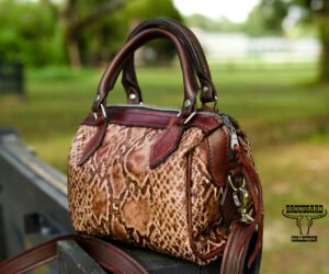 Cajun Speed – Snake Embossed Leather with Mahogany Full Grain Accents