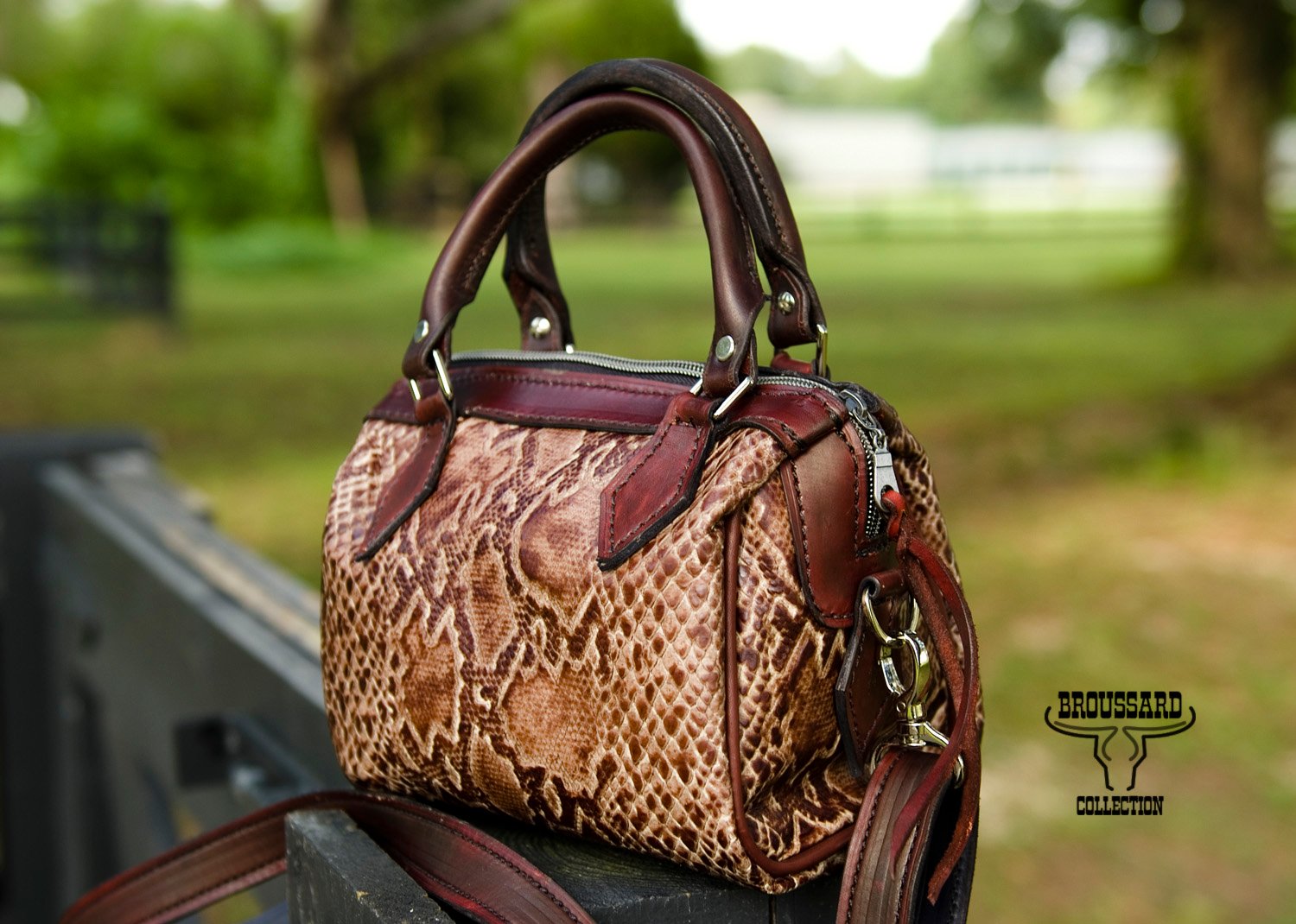 Cajun Speed – Snake Embossed Leather with Mahogany Full Grain Accents