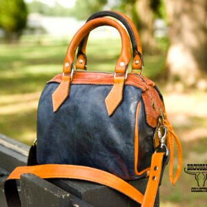 Cajun Speed – Navy Blue Top Grain Leather Purse