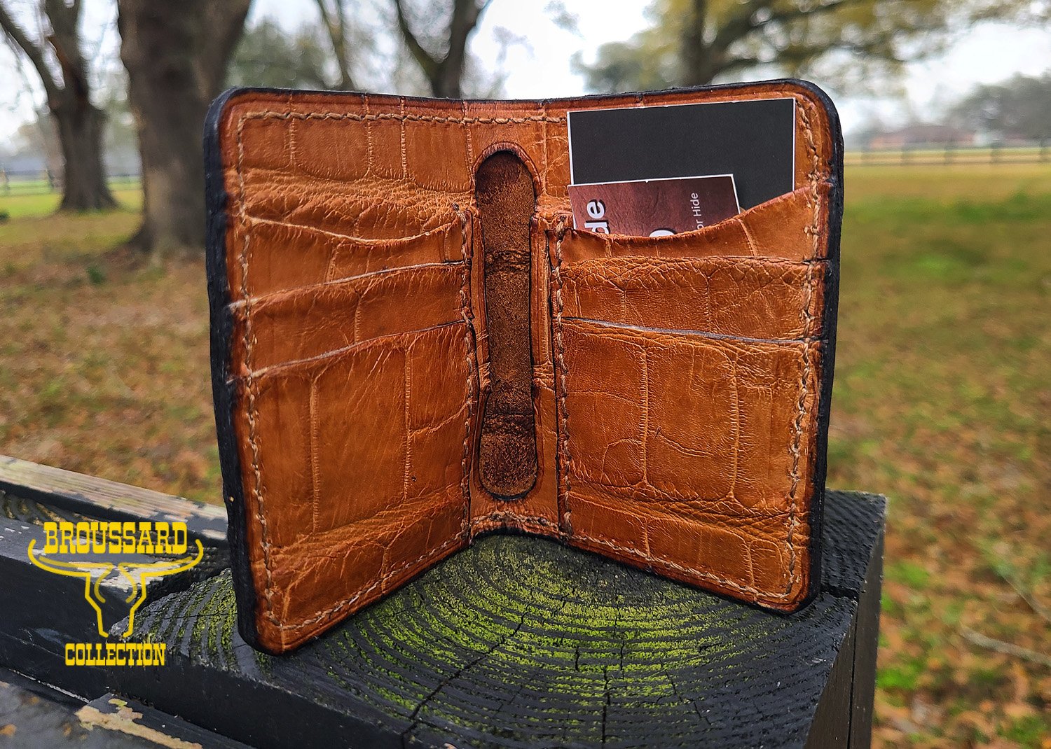 Handcrafted Alligator Skin Wallet - Image 2